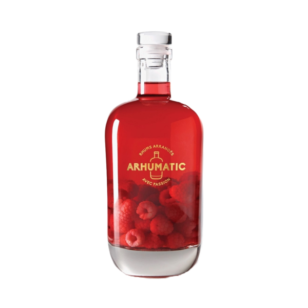 Le rhum arrangé framboise Arhumatic est une liqueur artisanale composée de rhum agricole infusé de framboises fraîches. Son goût est fruité et légèrement sucré, avec des notes acidulées apportées par les framboises. Il est idéal pour être dégusté pur ou en cocktail, offrant une expérience gustative raffinée et exotique.