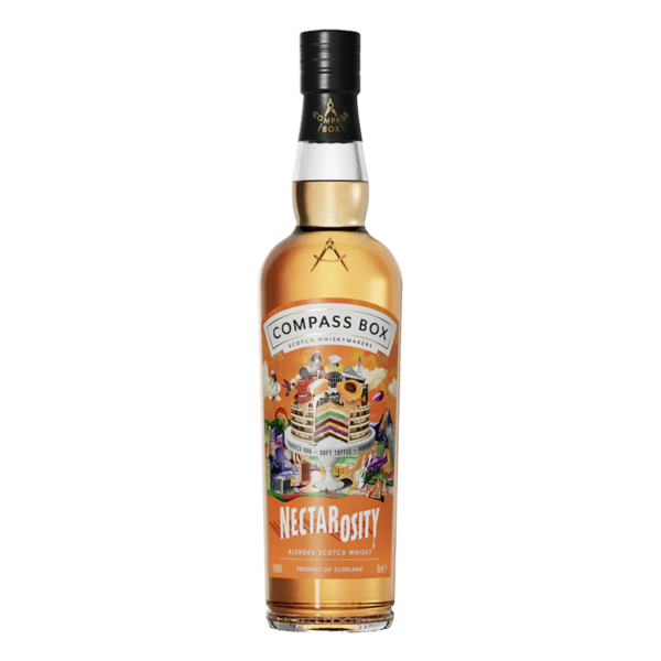 Nectarosity est un nouveau whisky écossais de Compass Box inspiré par la pâtisserie, combinant des whiskies de malt de renom comme Linkwood et Clynelish avec un mélange de whiskies de grain. Attendez-vous à des notes vives de miel, litchi, abricot et ananas, rehaussées par des brioches au caramel et à la cannelle, offrant une finale longue et pâtissière.