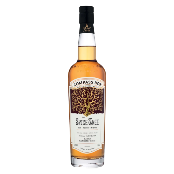 Compass Box The Spice Tree est un whisky écossais innovant, élaboré à partir de malts des Highlands vieillis en fûts de chêne américain et français, offrant un profil riche de vanille, cannelle et clou de girofle. Bien que controversé, il a été relancé en 2009, révélant un nez épicé et fruité, avec une bouche d'agrumes et de vanille. Sa finale délicate de chêne toasté prolonge cette expérience sensorielle unique.