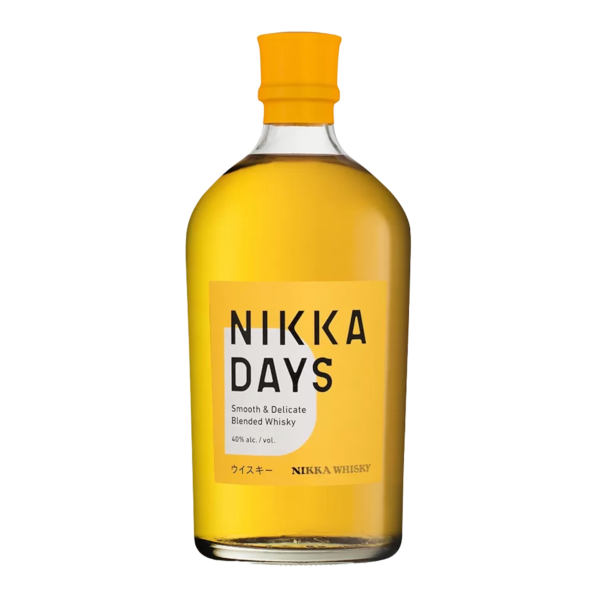 Nikka Days est un whisky japonais équilibré, issu d'un assemblage de whiskies de grain et de malt légèrement tourbés. Ses arômes floraux de fleurs blanches et d'agrumes se combinent à des notes de poire et d'abricot, offrant une texture onctueuse. Parfait pour une dégustation pure, sur glace ou en highball, il séduira amateurs et connaisseurs.